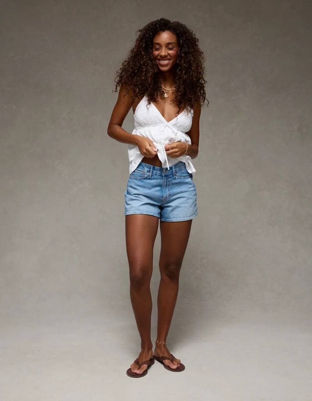 American Eagle | Medium Wash 3” Inseam Super High-Rise Relaxed Short Summer